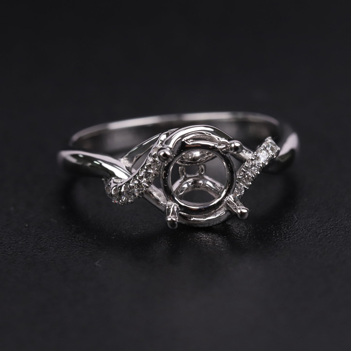 Classic Simple Exquisite Craftsmanship1Carat Round Micro Pave Ring Full Body9/10/14/18k White Gold Diamond Ring Platinum Setting