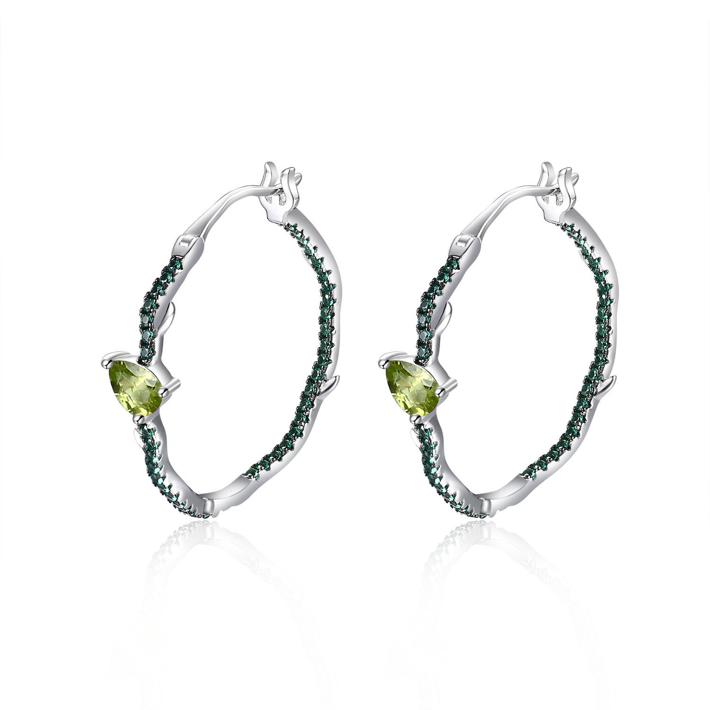 Thorn Bud Designer High-end Earrings s925Sterling Silver Inlaid Natural Gemstone Amethyst Stud Earrings Thin