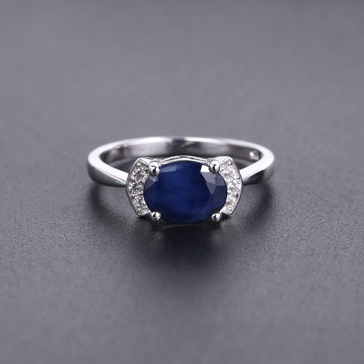 Fashionable Light Luxury Sapphire Ring for Men and Women In Stock Direct Supply Elegant Personality s925Sterling Silver Inlaid Gemstone Ring