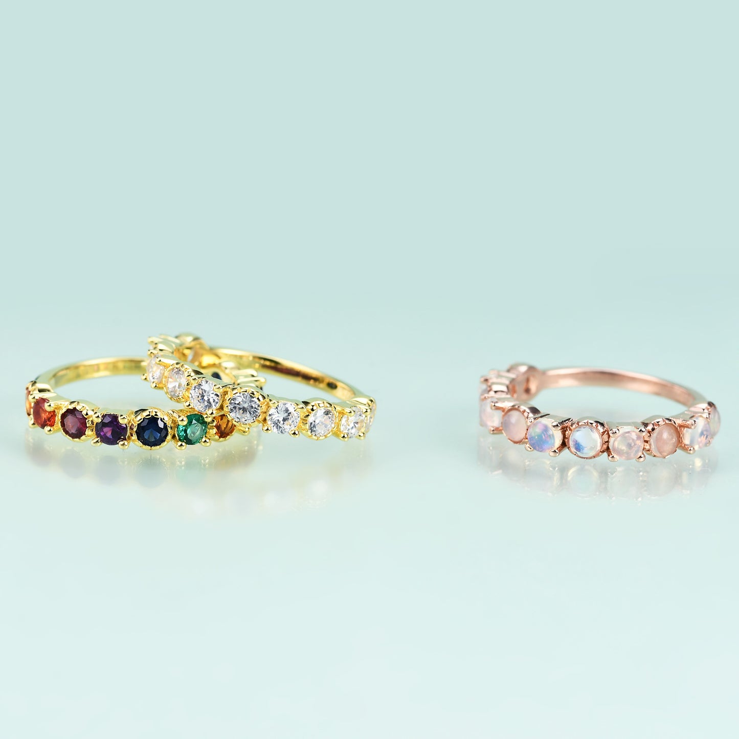 S925Sterling Silver Inlaid5A Zircon Ring Set Luxurious Fashionable Personality Elegant Simple Style Gemstone Plated14k Gold ring