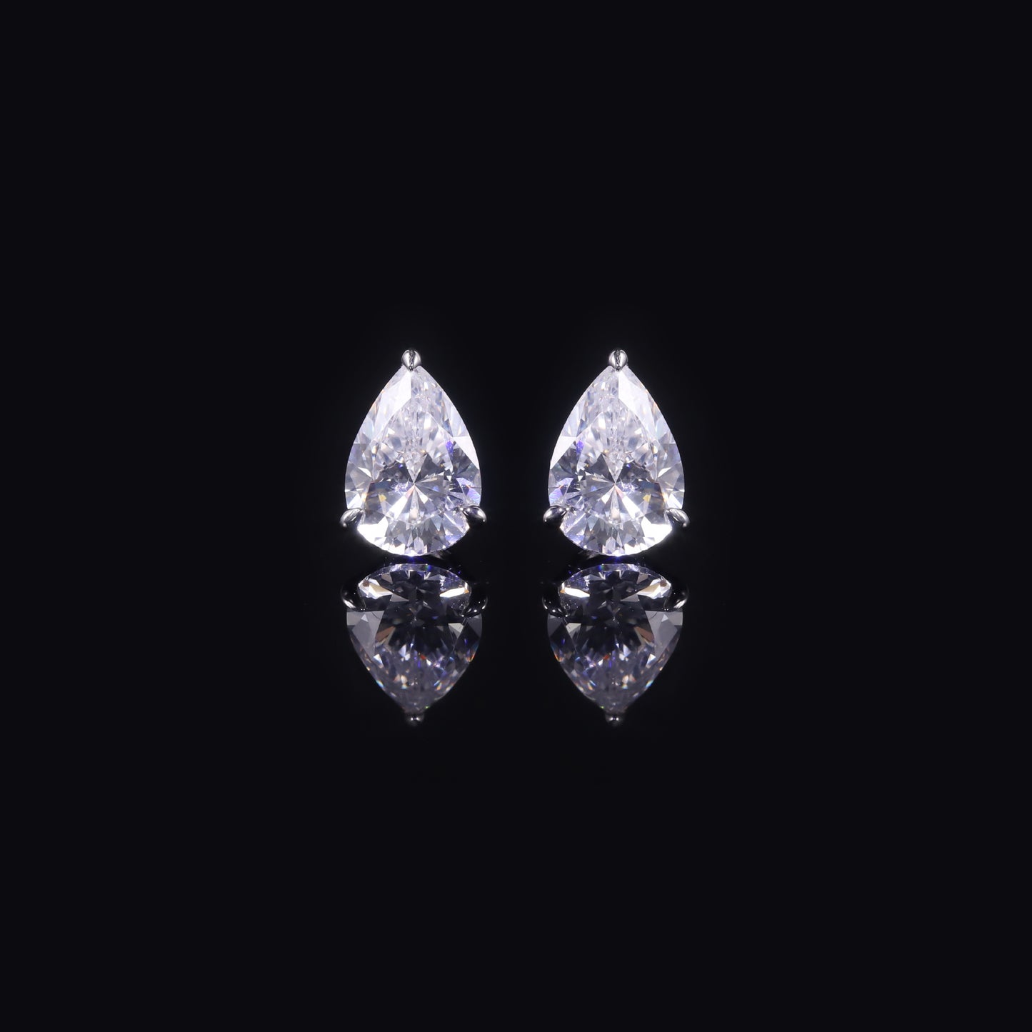 Hepburn Pear-Shaped Moissanite Ear Studs Eagle Claw0.5/1.5/2Carat s925Sterling Silver Gold-Plated Earrings Drop-Shaped