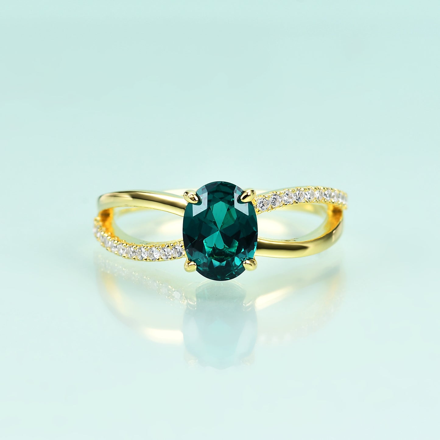 S925Sterling Silver Inlaid Emerald Nano Ring High-end Luxury Fashionable Colorful Gemstone Ring