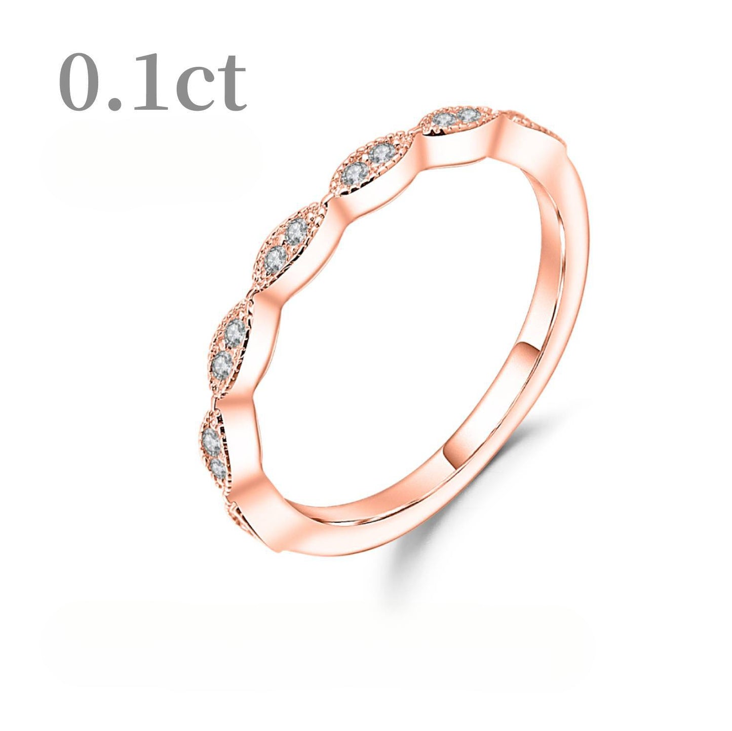 Rose Gold Yellow Gold Ring Moissanite Stone Fresh Simple Ring Full Body9/10/14/18k Platinum Couple Rings