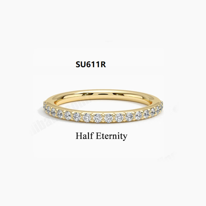 Lightweight Small Ring s925Sterling Silver Moissanite Ring VX Minimalist Layered Ring2024Popular ring