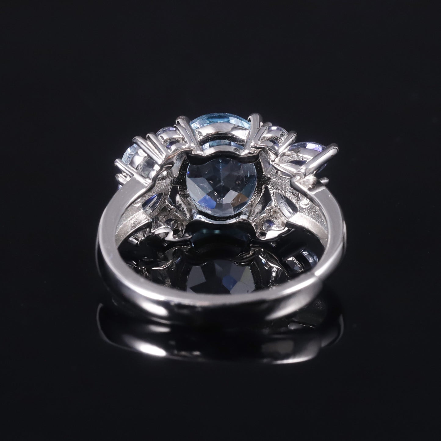 Natural Topaz Ring Adjustable Ring Light Luxury High-end Ring s925Silver Inlaid Gemstone Ring