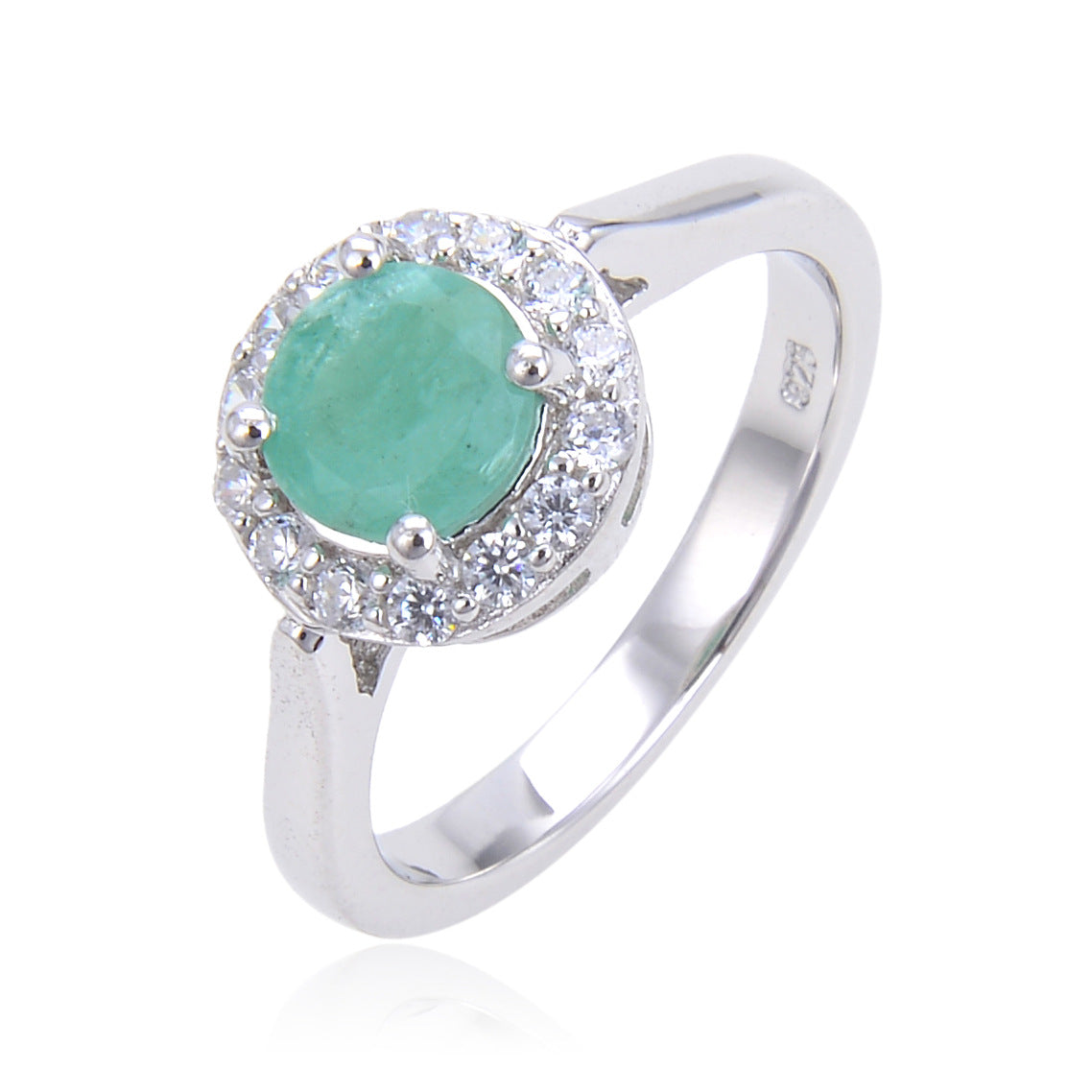 Factory Direct Supply Colorful Crystal Ring Vintage Natural Emerald s925Sterling Silver Inlaid Sapphire Ring