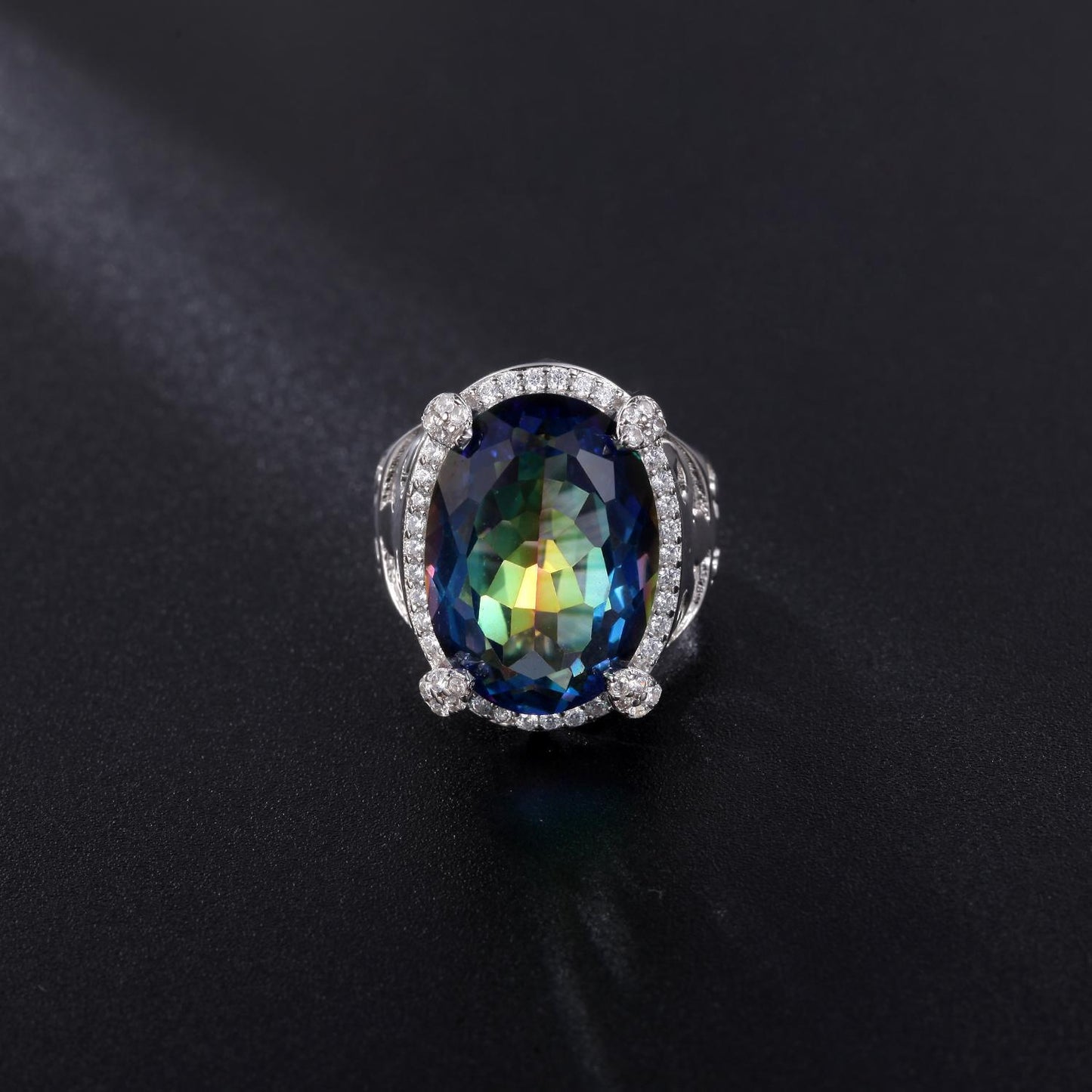 s925Silver Natural Citrine Ring Fashionable Luxurious Unique Design High-end Inlay13*18mm Gemstone Ring