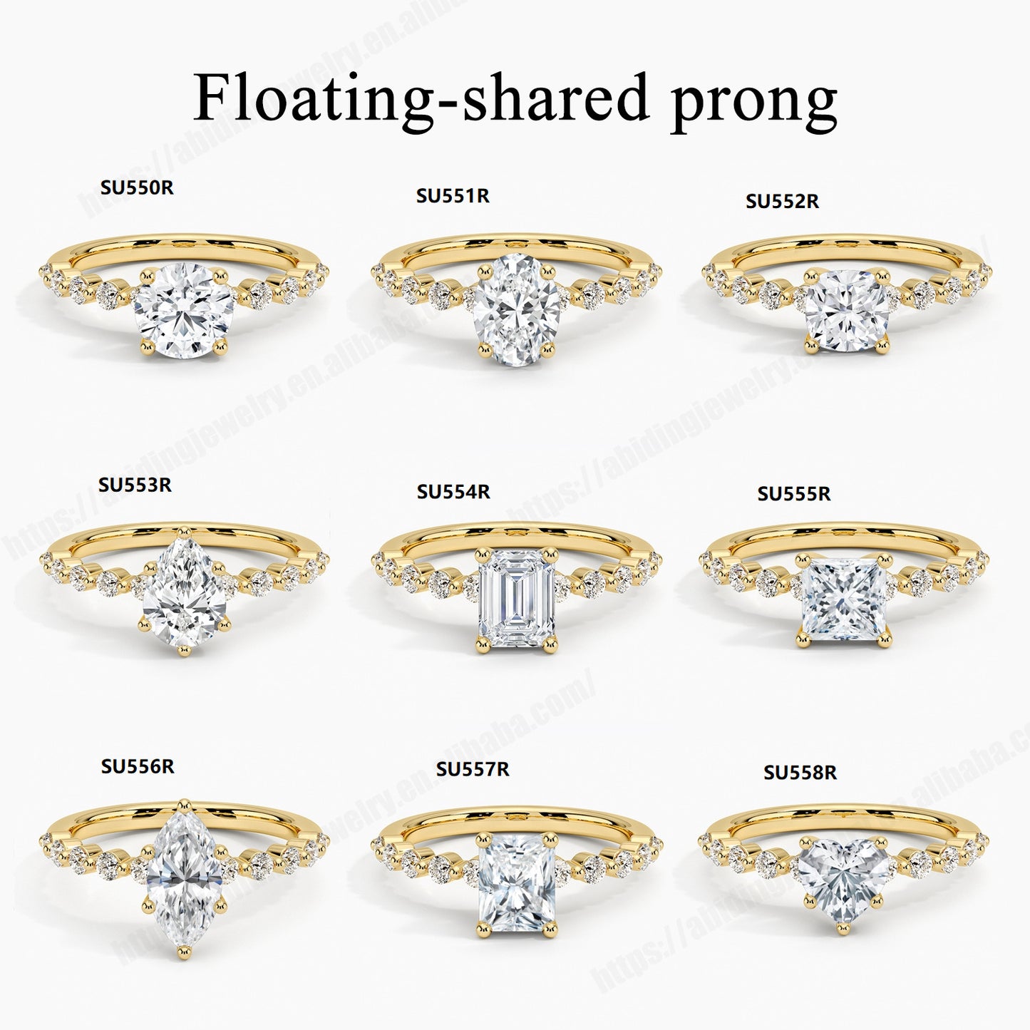 Light Luxury18k Gold Inlaid1Carat Moissanite Ring Pure9/10/14k Gold Ring Advanced Sense
