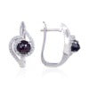 Wind natural crystal topaz earrings s925Sterling Silver Inlaid Garnet Sapphire Earrings Exquisite New Style