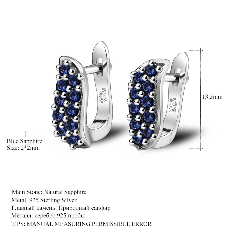 Natural Garnet Sapphire Earrings Affordable Luxury Fashion Unique Design s925Silver Natural Gemstone Earrings