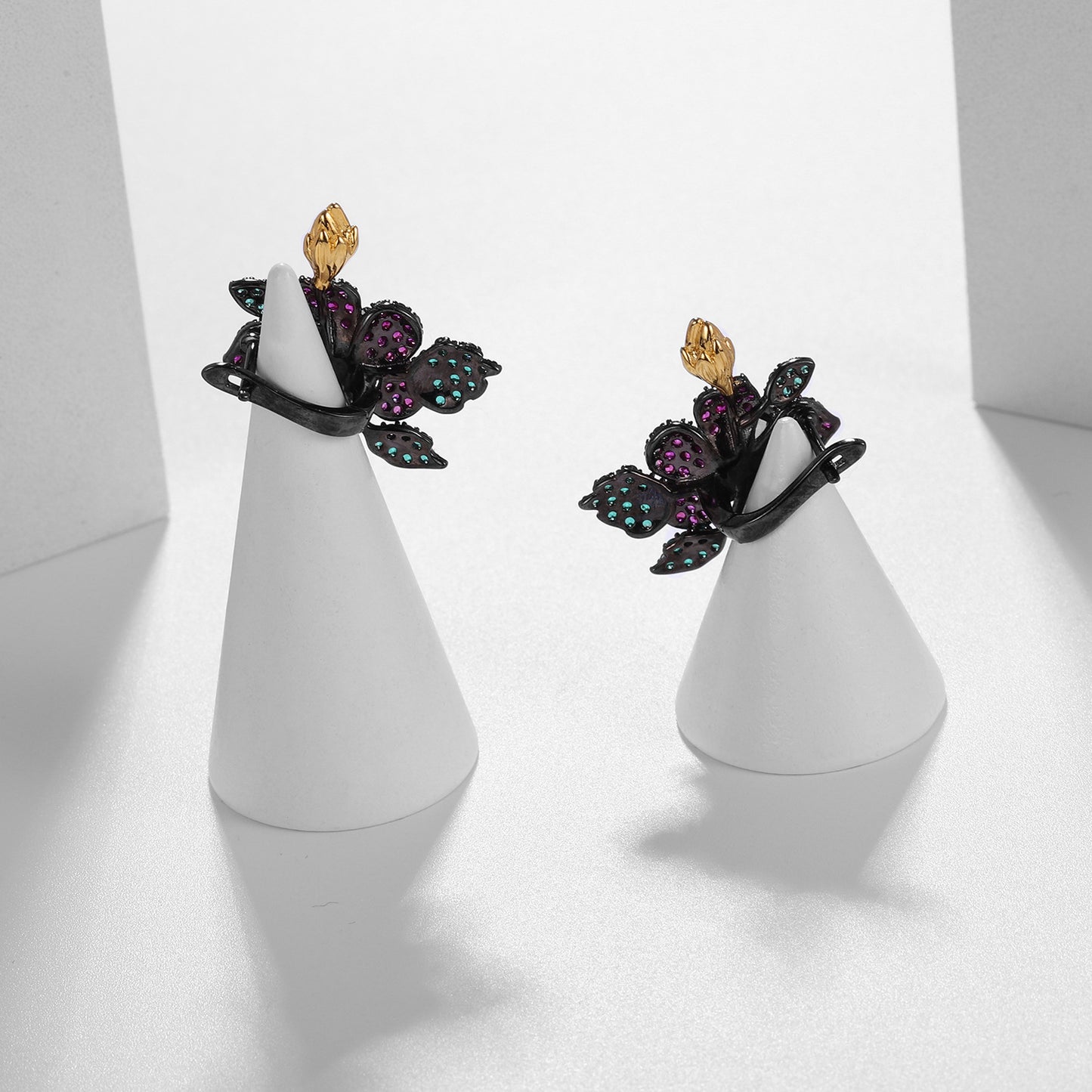 Designer Gemstone Earrings Natural Style Floral High-End Design s925Silver Natural Yellow Crystal Earrings