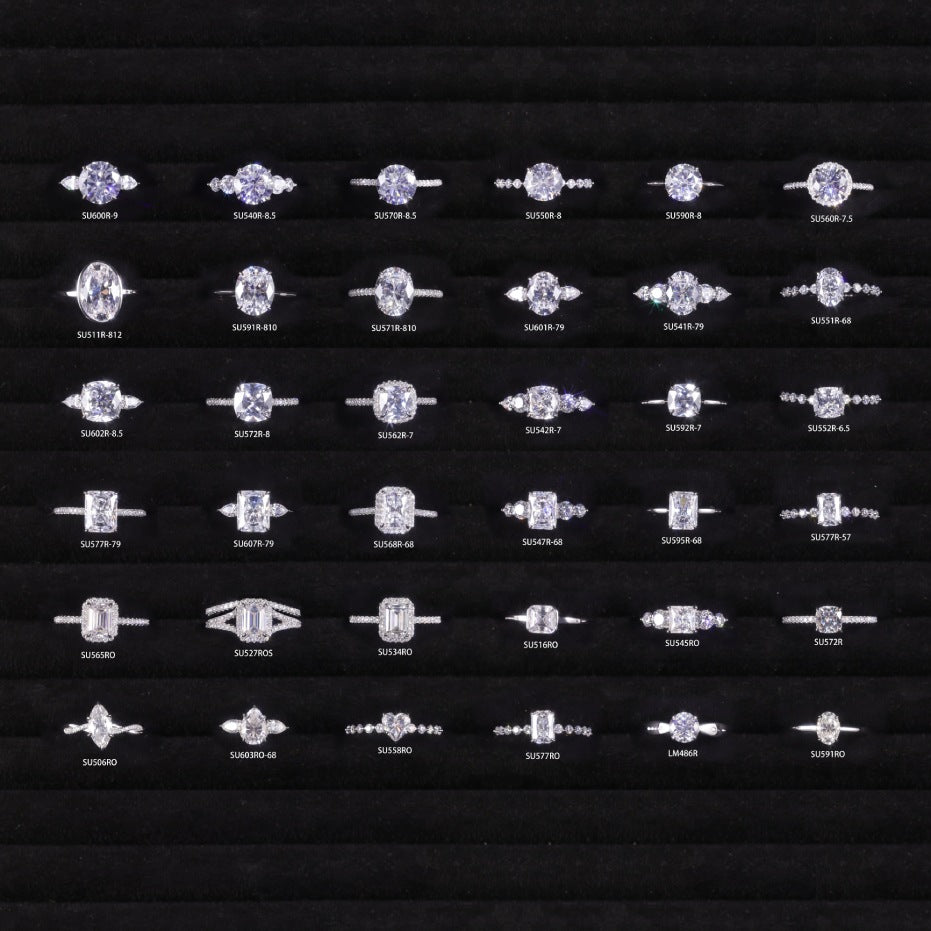 Luxury3Carat Ring Foreign Trade Fat Square s925Sterling Silver Moissanite Large Main Stone Ring for Women
