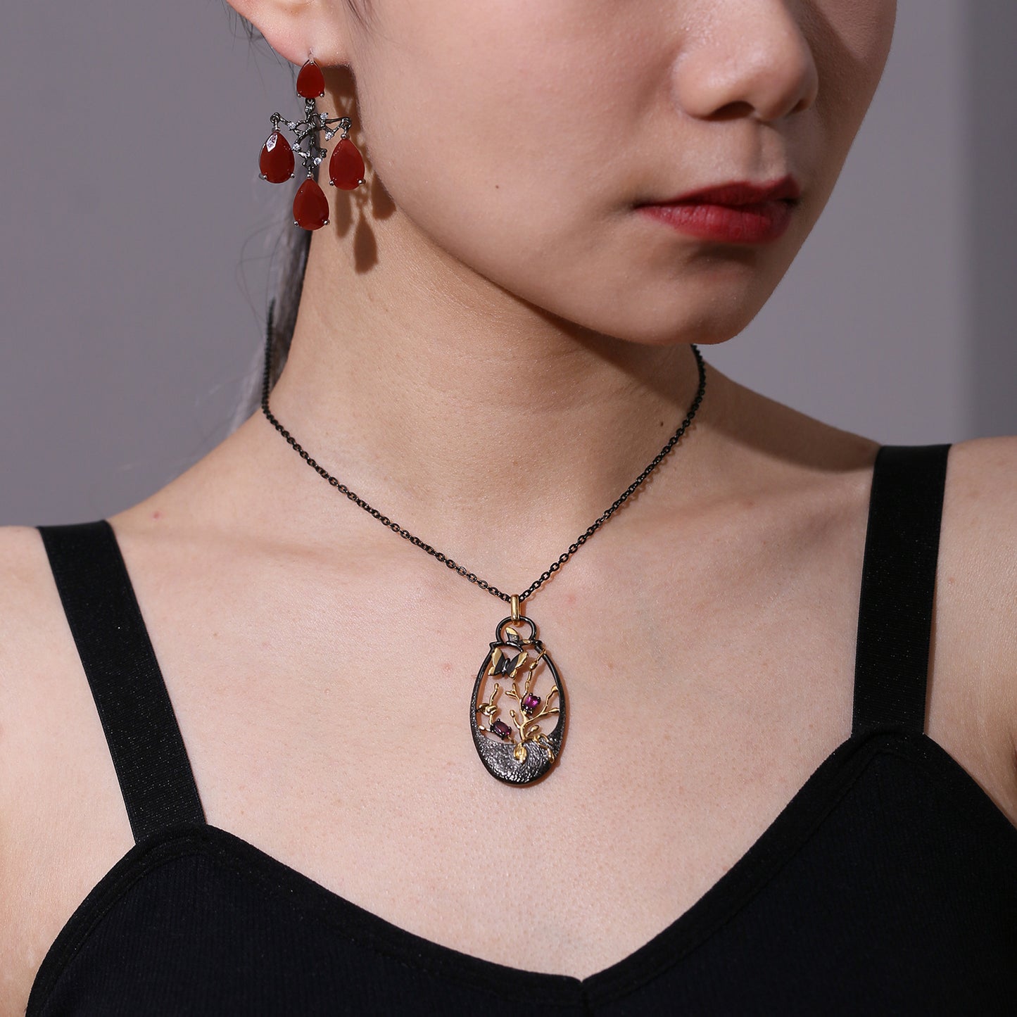 Natural Agate Tea Crystal Earrings S925Sterling Silver Earrings New High-end Luxurious Gemstone Ear Jewelry Wholesale