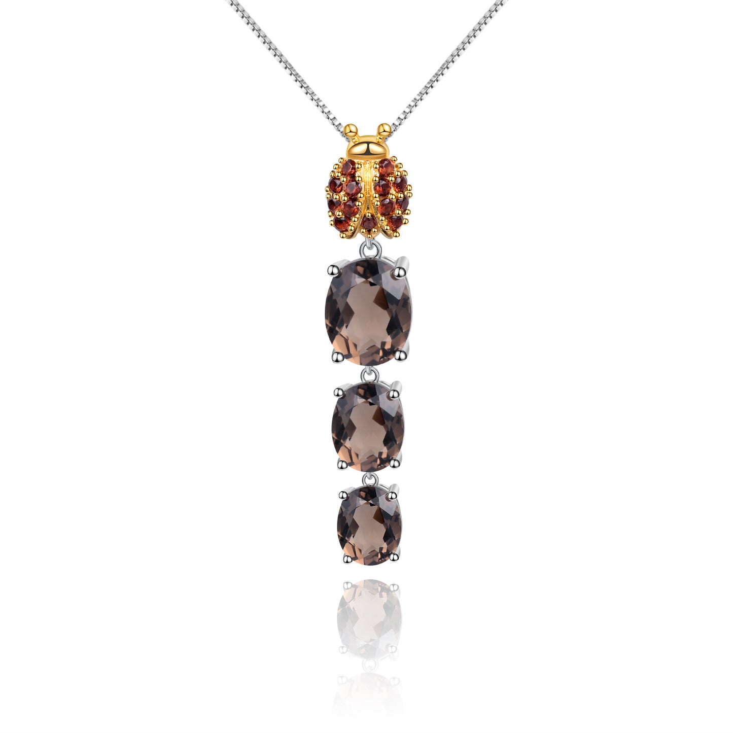 Designer Natural Red Agate Pendant Insect Element Personality Design925Silver Color Gemstone Necklace Pendant