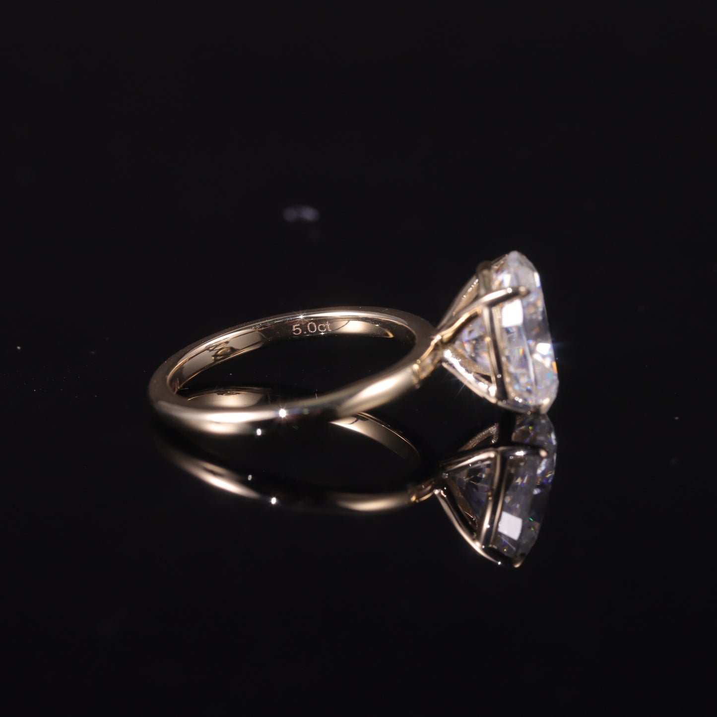 Advanced Sense18k Gold ring4Carat Moissanite Asscher Cut Full Body9/10/14k Gold ring
