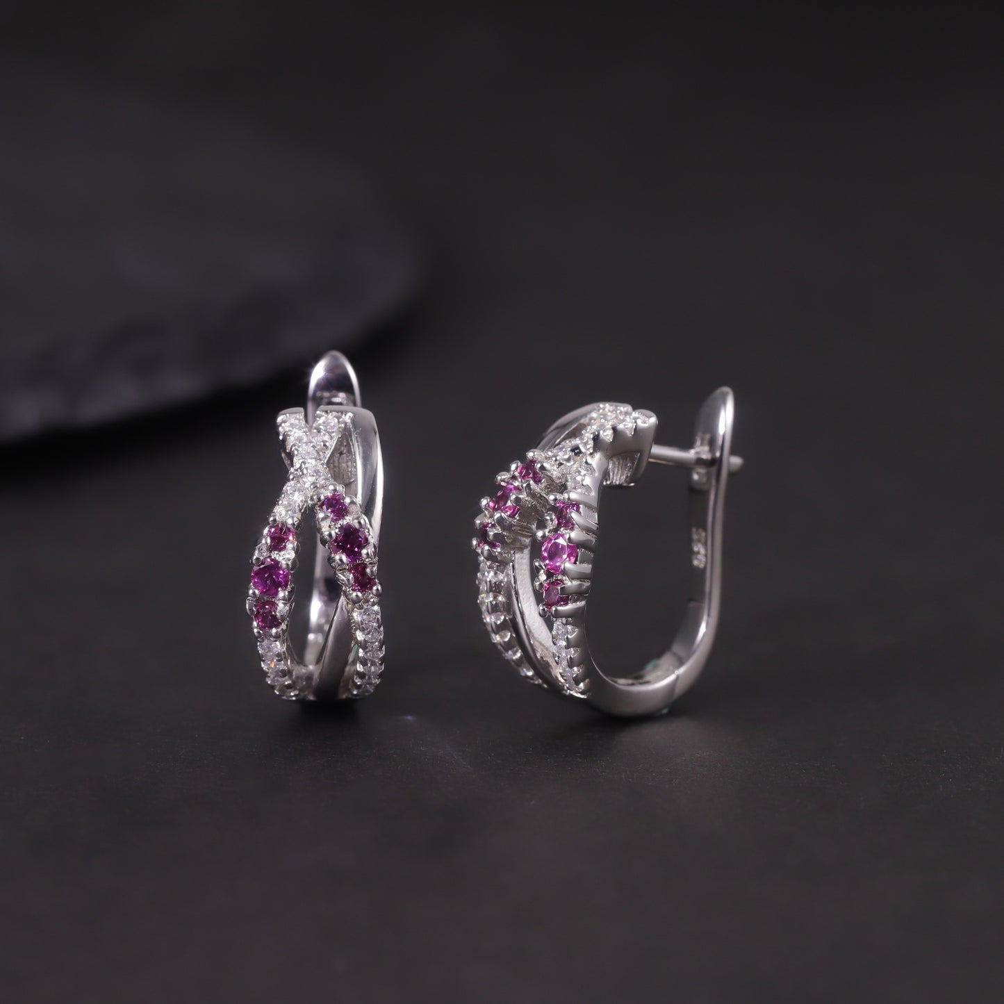 Niche Design Natural Translucent Diopside Earrings s925Sterling Silver Cluster Green Chalcedony Garnet Colorful Gemstone Earrings