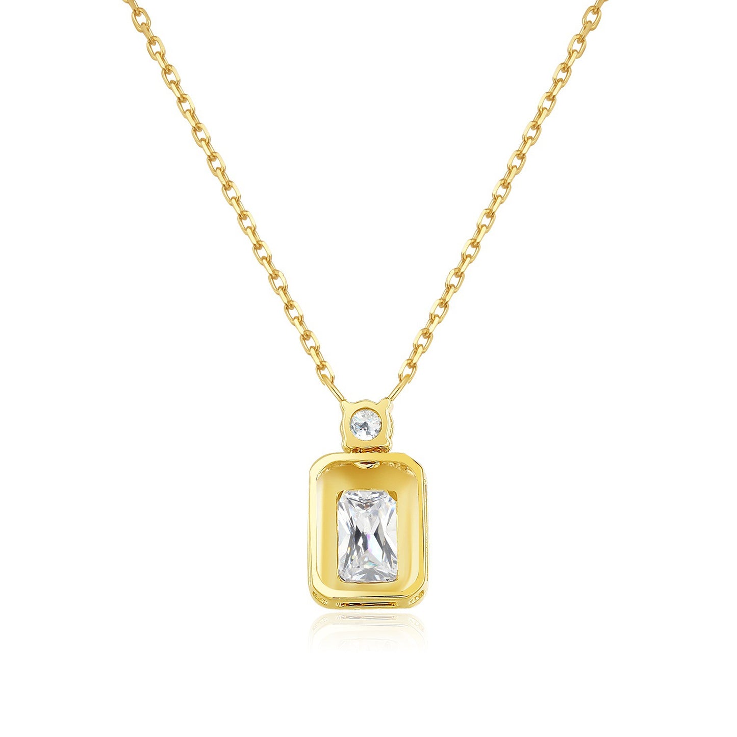 Personality0.5Carat14k Gold Necklace with Cultivated Diamonds k Gold and Platinum Clavicle Chain Gift for Girls