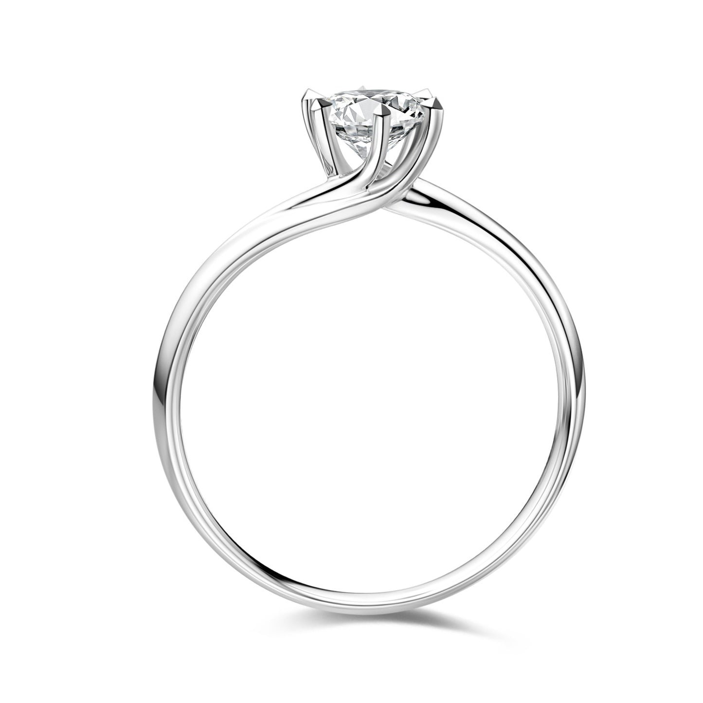 Sense of Design18k Golden Wedding Ring1Lab Grown Diamond Au750Ring Setting Genuine Twist Arm k Women's Gold Ring