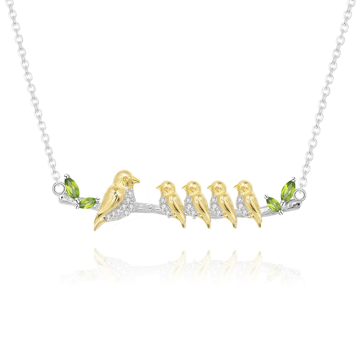 Designer High-End Pendant Bird Natural Style Design s925Silver Natural Gemstone Necklace Pendant