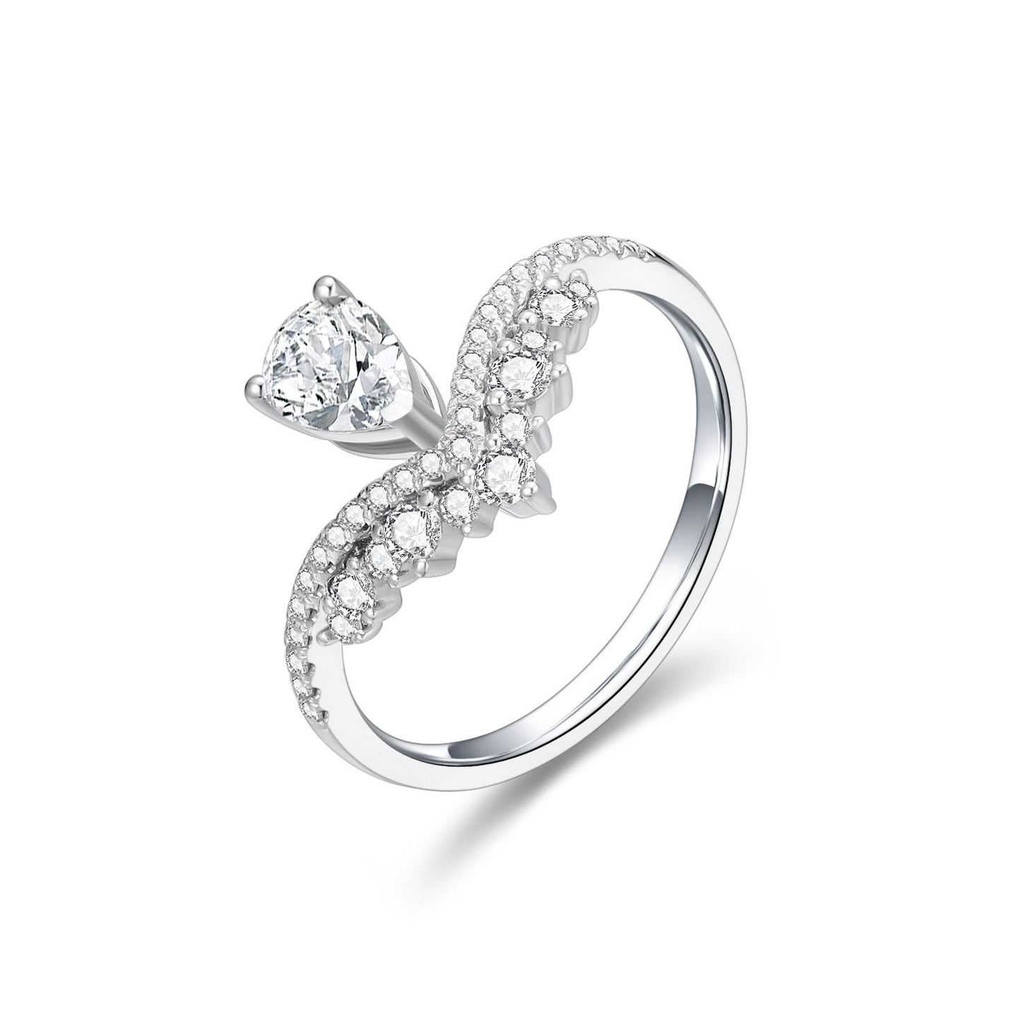 Crown Tassel18k Gold Inlaid Cultivated Diamond Engagement Ring0.48Carat Genuine Diamond White Gold Ring k Gold Ring Foreign Trade