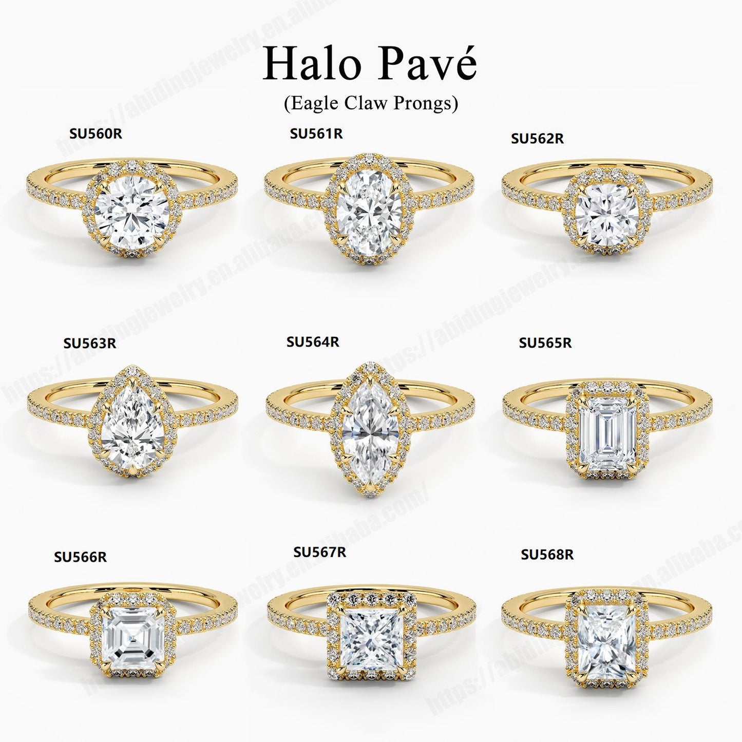 ins Wind9/10/14/18k Gold Ring Inlay1Carat Moissanite Wedding Ring Simple Design