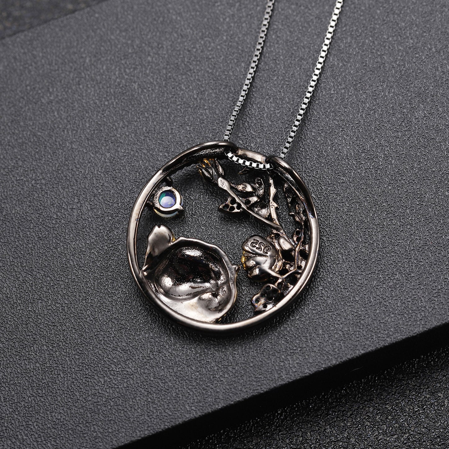 Designer Element Pendant Twelve Zodiac Series2022Year of the Tiger s925Silver Natural Gemstone Necklace Pendant