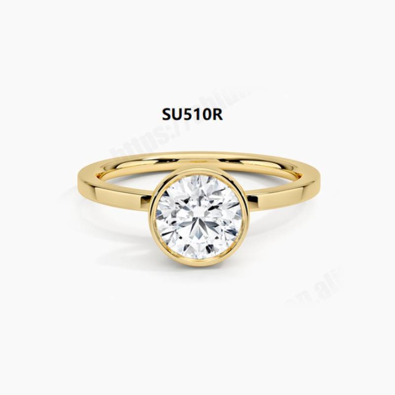 Minimalist Plain Band Ring9/10/14/18K Gold Inlaid with Moissanite1Carat Wedding Ring AU750Ring