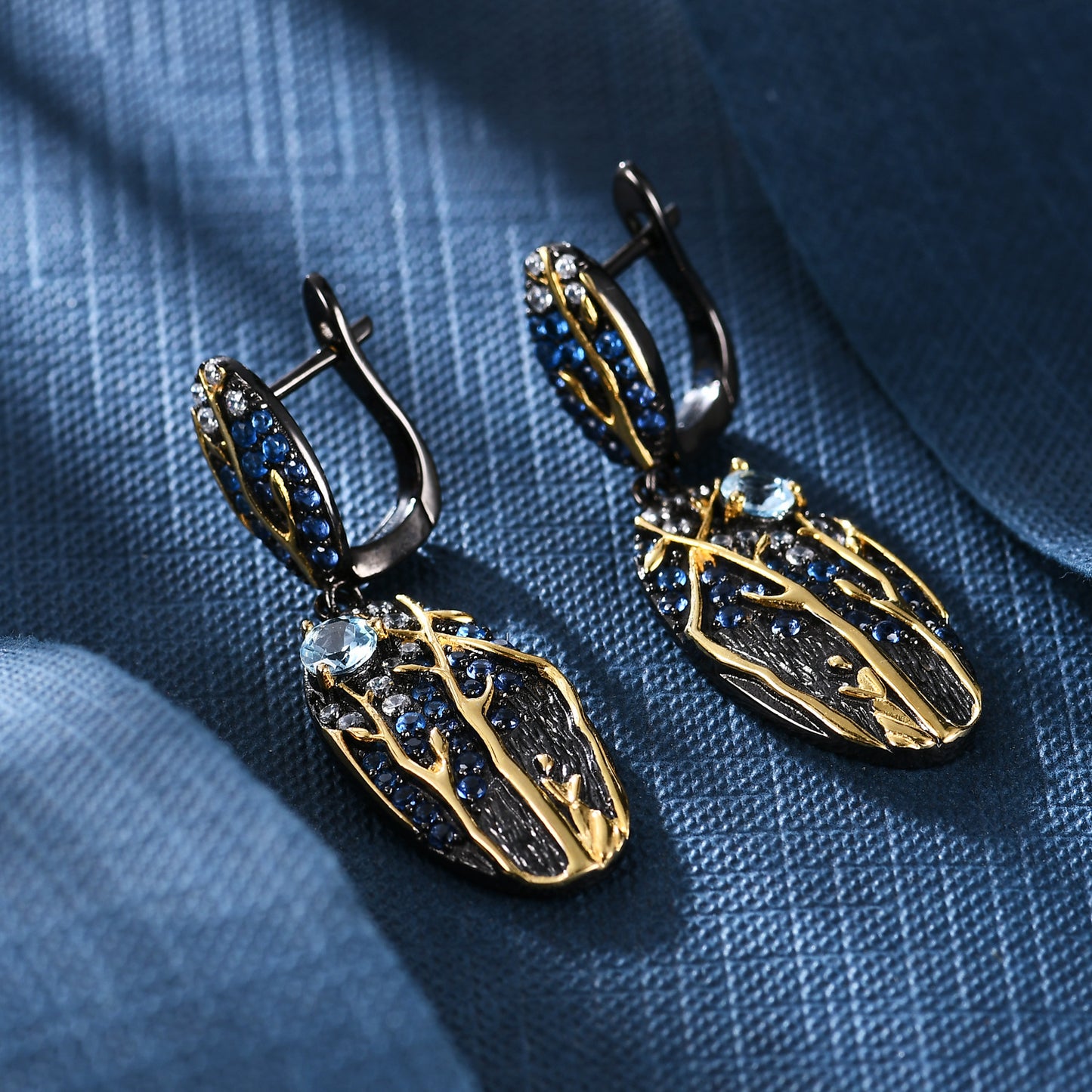 In-stock Designer Natural Gemstone Jewelry Accessories Three-piece Set 925Silver Inlaid Niche Jewelry Set