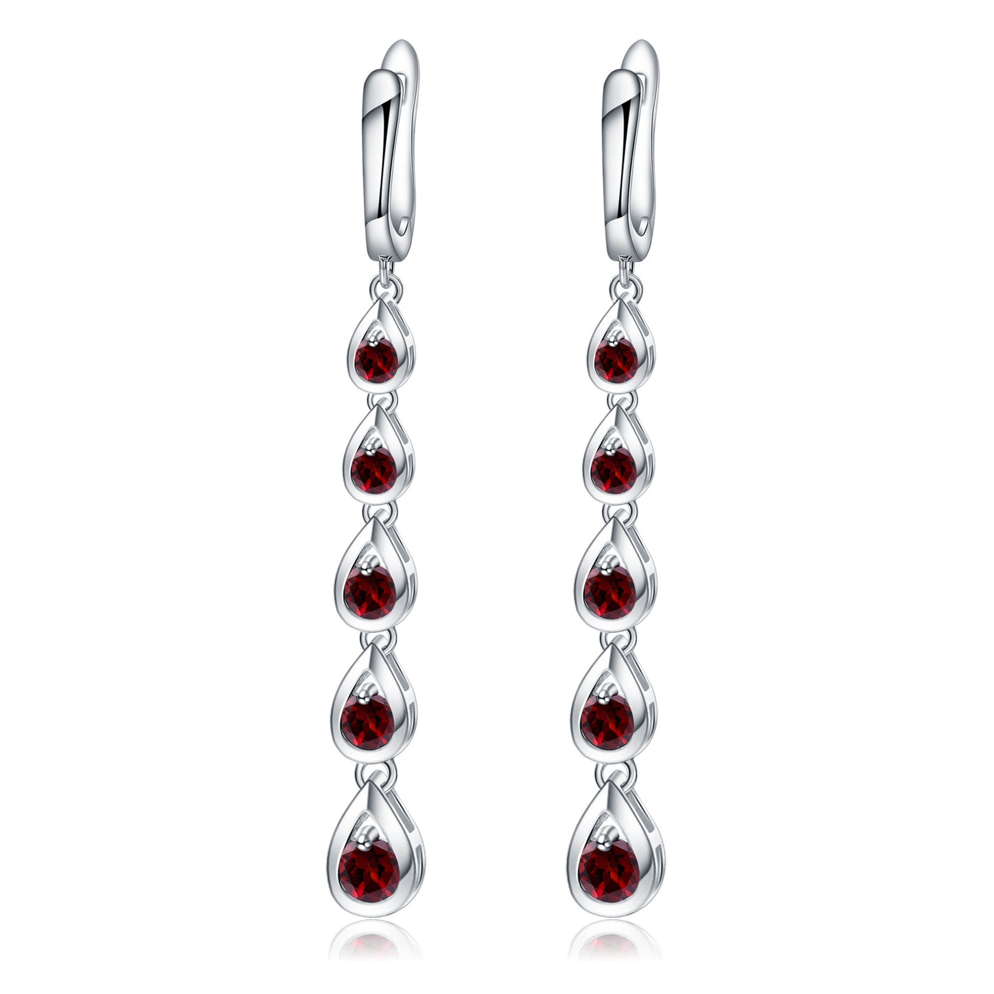 925Silver Sapphire Crystal Topaz Earrings Elegant Exaggerated High-end Sense Tassel Water Drop Long Earrings
