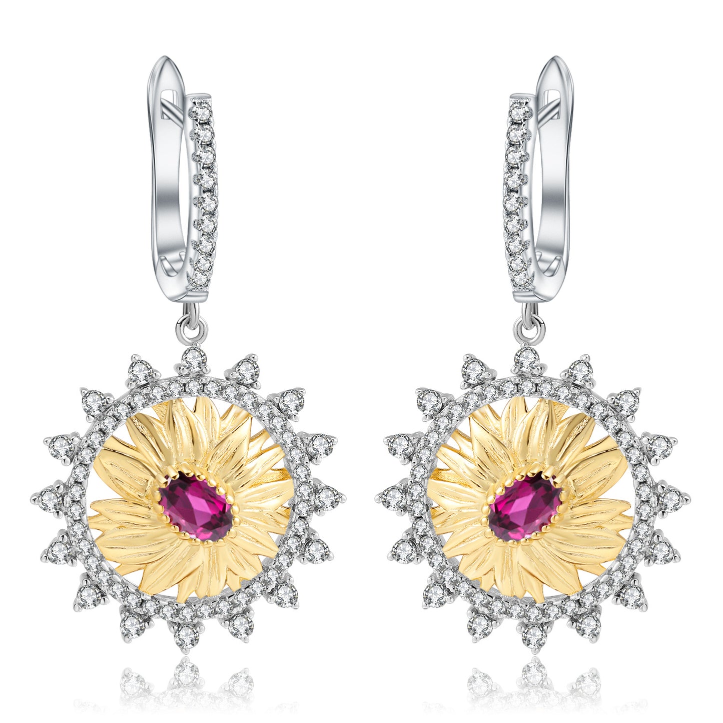 Italian Craft Designer Jewelry Earrings High-end Natural Style s925Sterling Silver Natural Topaz Earrings