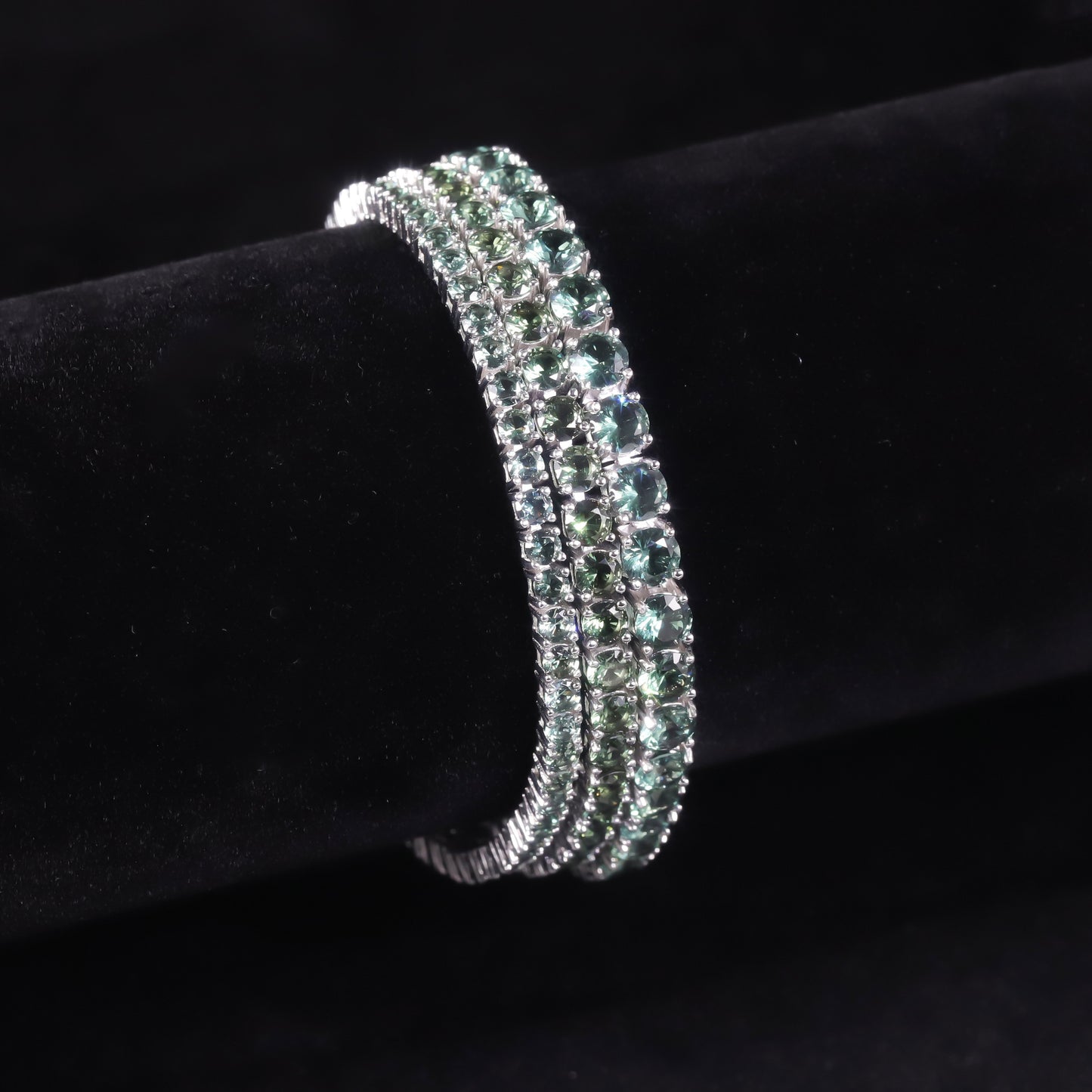 Gradient ins Wind Bracelet3/4/5mm Tennis Chain s925Sterling Silver Inlaid Cultivated Sapphire Rainbow Bracelet