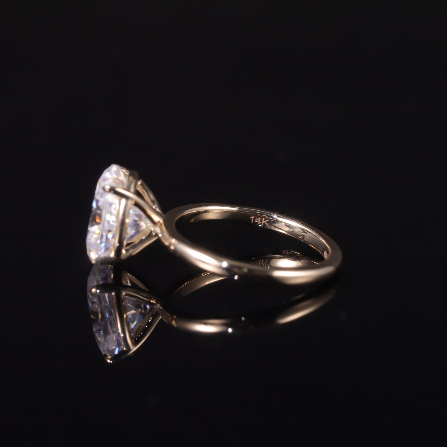 Advanced Sense18k Gold ring4Carat Moissanite Asscher Cut Full Body9/10/14k Gold ring