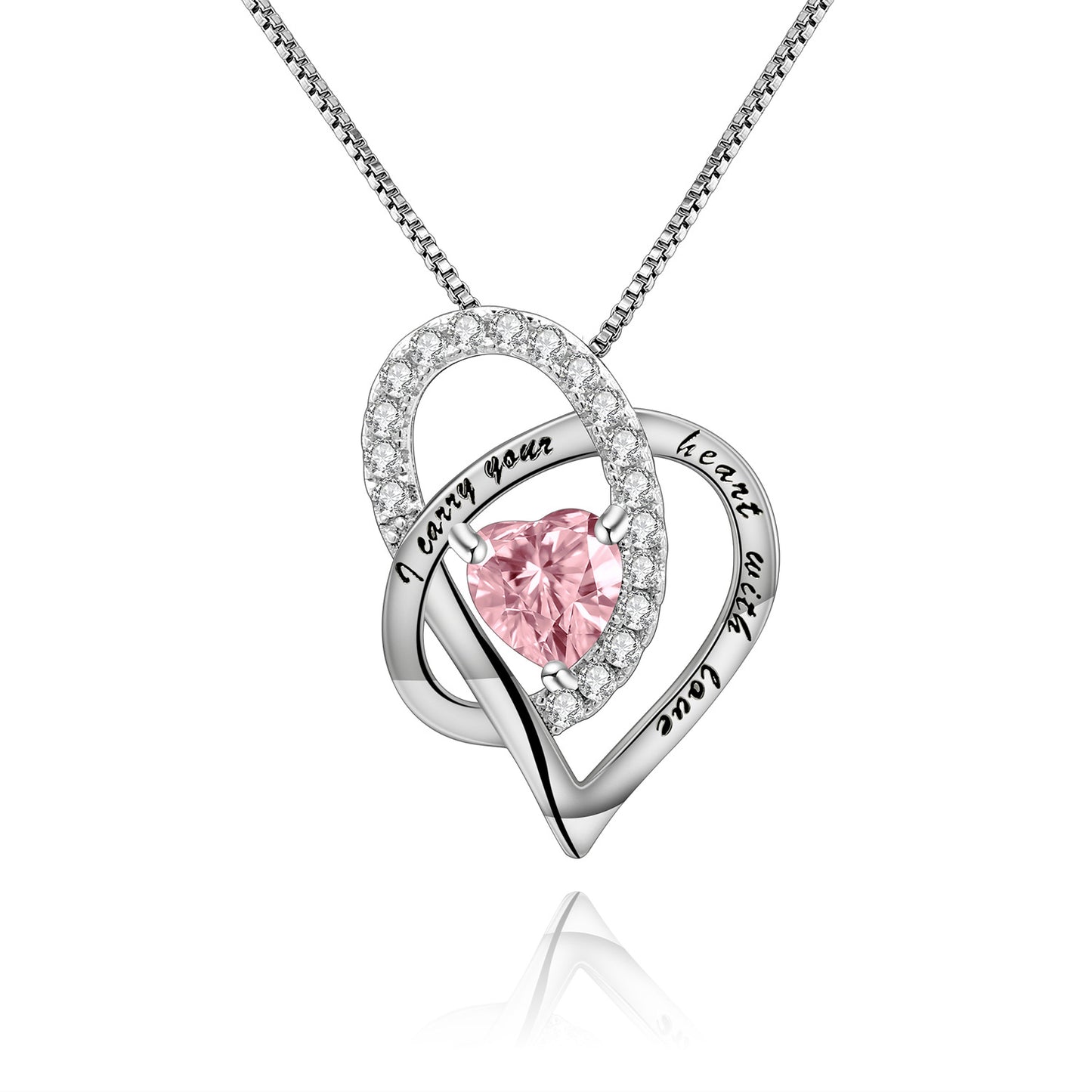 Luxurious High-End Gemstone Pendant Interlocking Design December Birthstone s925Silver Necklace Pendant