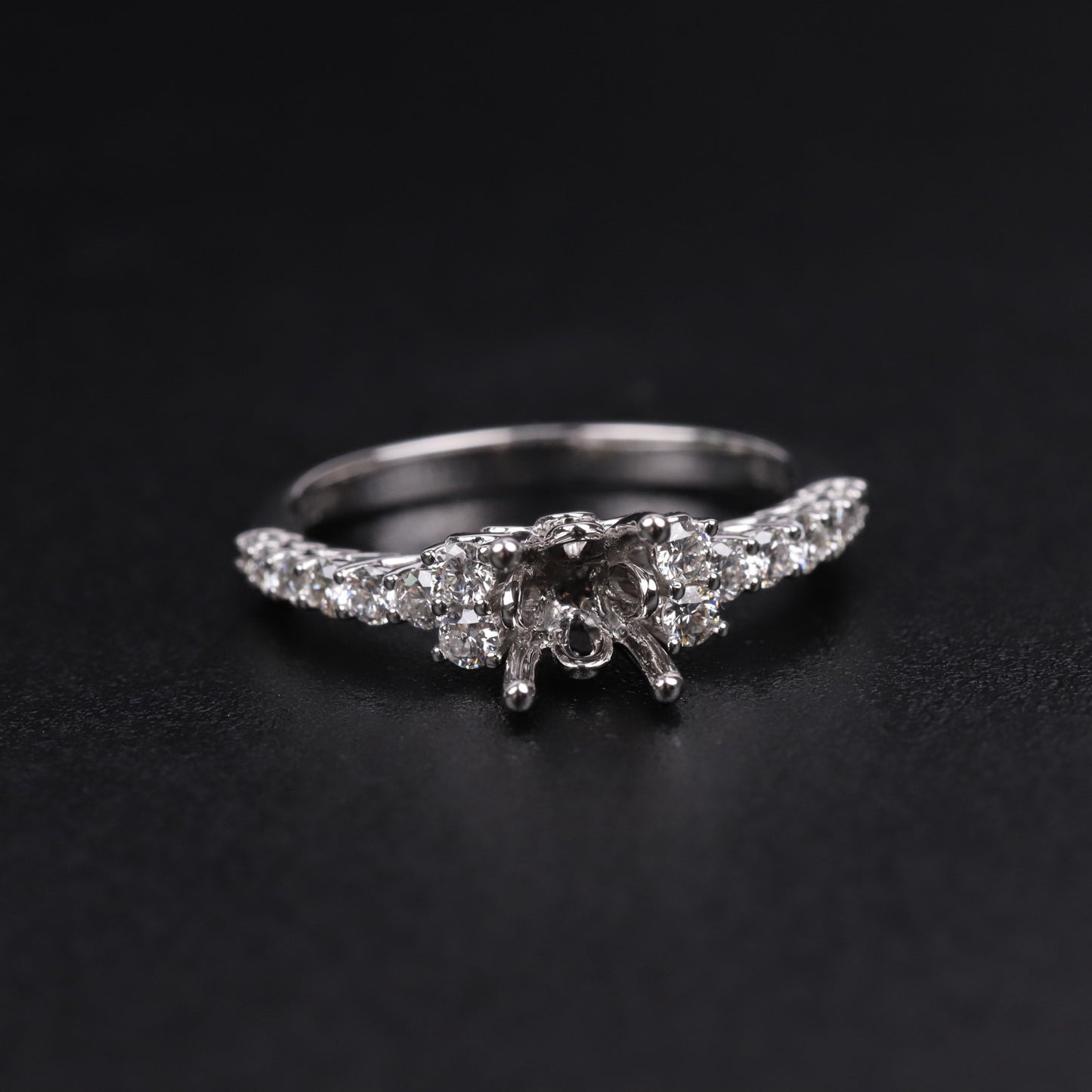 Classic Retro Elegance1Carat Micro Pave Ring Setting Full Body9/10/14/18k White Gold Diamond Ring Setting