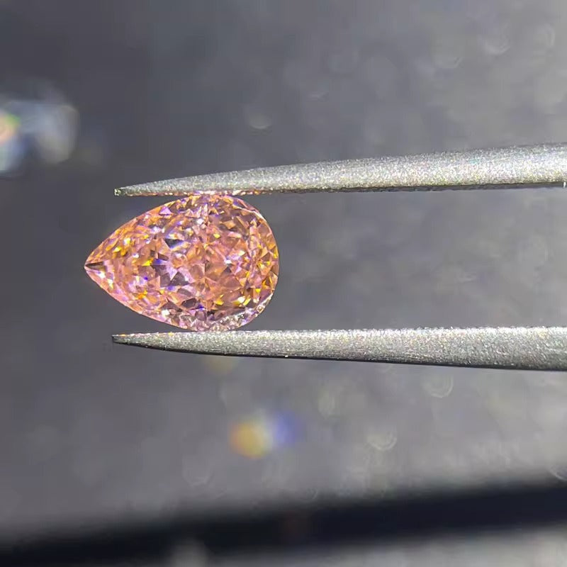 Spot Goods IGI Yellow Diamond Water Drops1Carat18K Pear-Shaped Colorful Lab-Grown Diamond Loose Diamond CVD