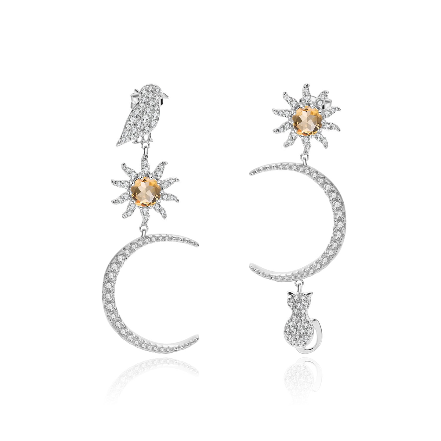 French Romantic Light Luxury Style Designer Earrings s925Silver Inlaid Gemstone Natural Amethyst Stud Earrings