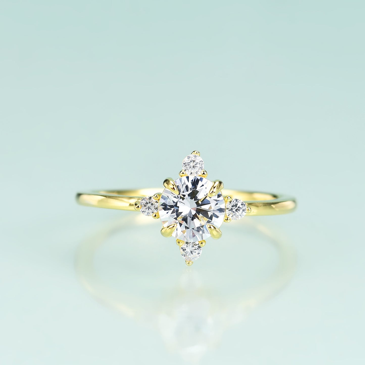 Jewelry S925Sterling Silver Inlaid Natural Moonstone Ring Fashionable Minimalist Luxury Rose Gold Ring