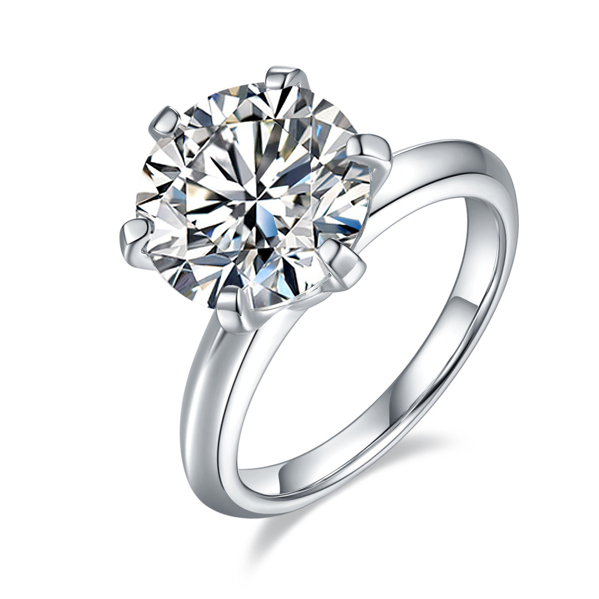 GRA Certificate Moissanite Ring for Women Elegant S925Silver Six Claw Inlay1.5/2/3/5Large Carat Moissanite Ring