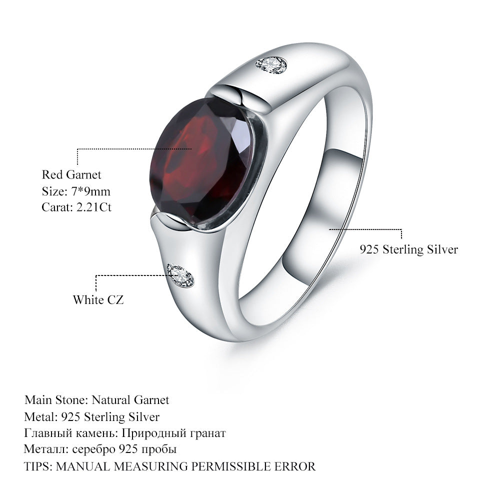 Natural Amethyst Ring In-stock Direct Supply Fashionable Light Luxury s925Sterling Silver Exquisite Inlaid Natural Gemstone Ring