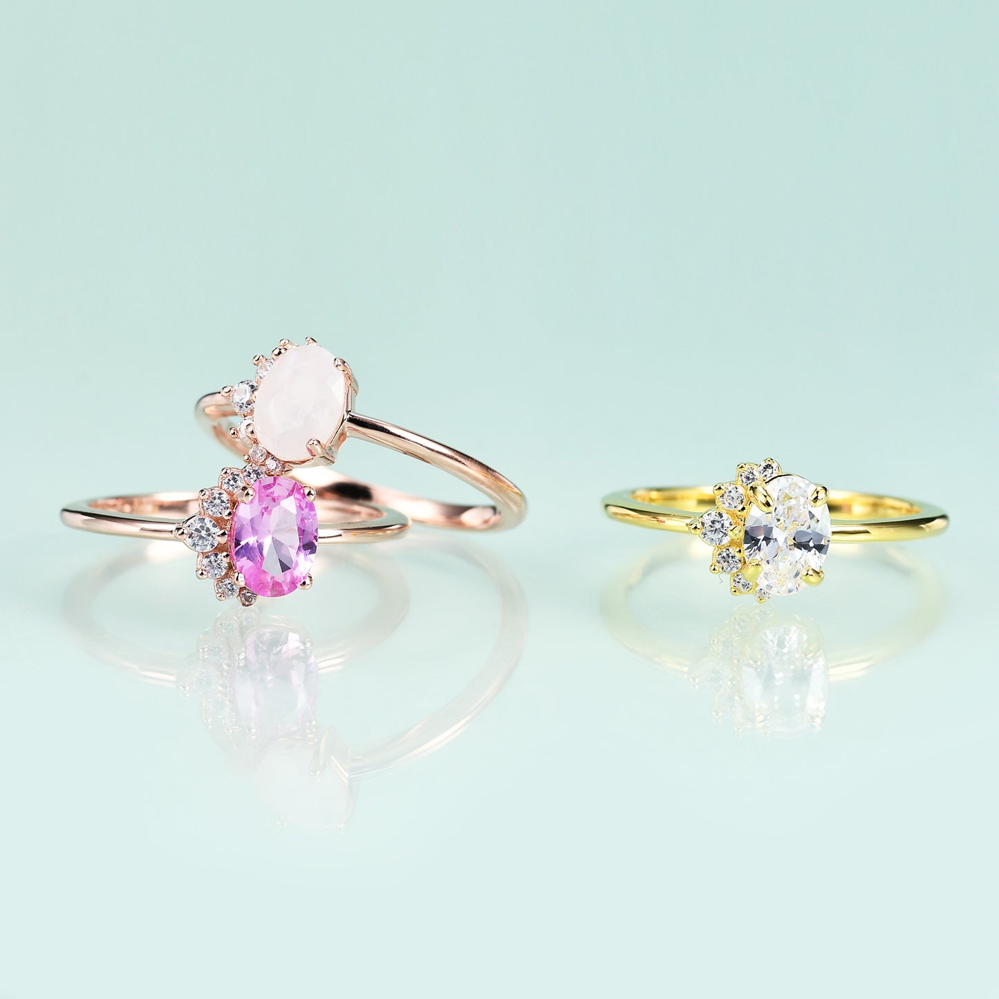 Jewelry S925Sterling Silver Inlaid5A Zircon Ring Fashionable Elegant Personality Simple Luxury Gold Ring