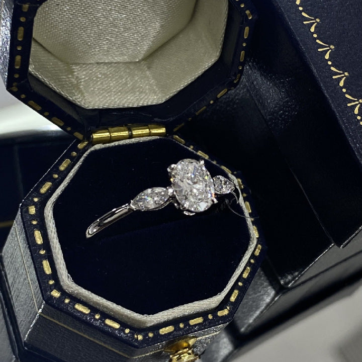 Niche design18k Golden Wedding Ring0.67Lab Grown Diamond Au750Genuine Ring Setting k Gold ring