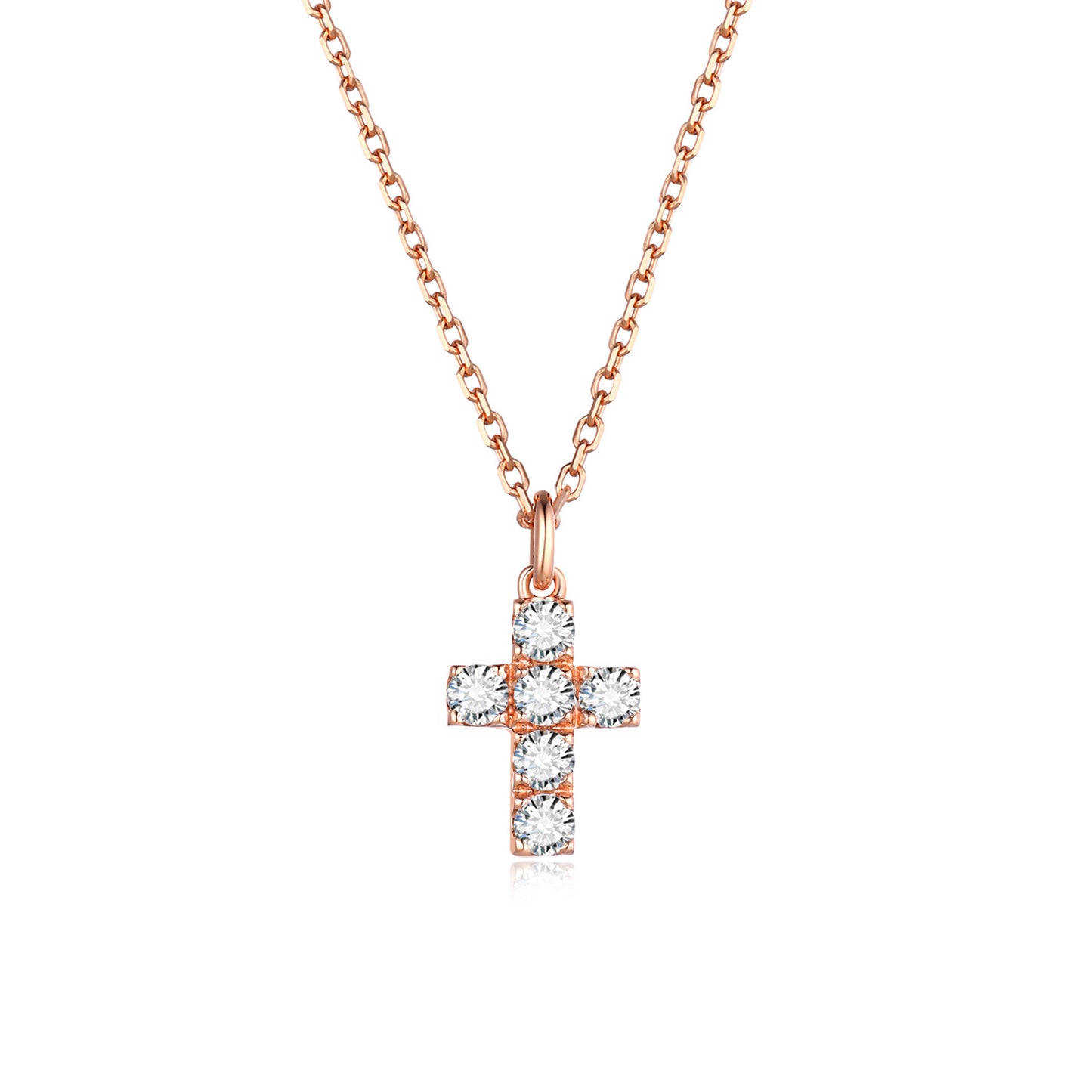 Personality Cross18k Gold Inlaid Cultivated Diamond Necklace Gold Necklace Lucky Series Rose Gold k Gold necklace