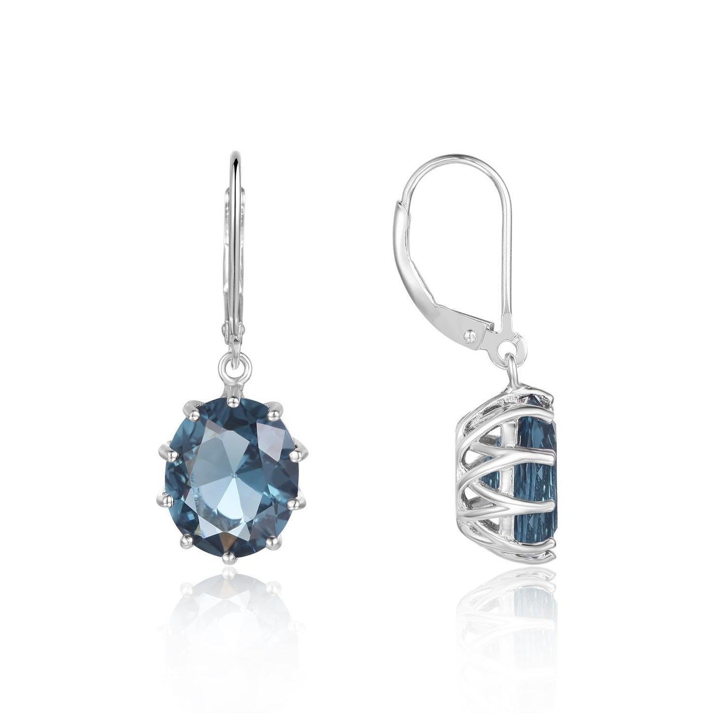 Factory Direct Supply Fashion Gemstone Earrings Simple s925Silver Inlaid Colorful Crystal Cultivated Red Gemstone Earrings