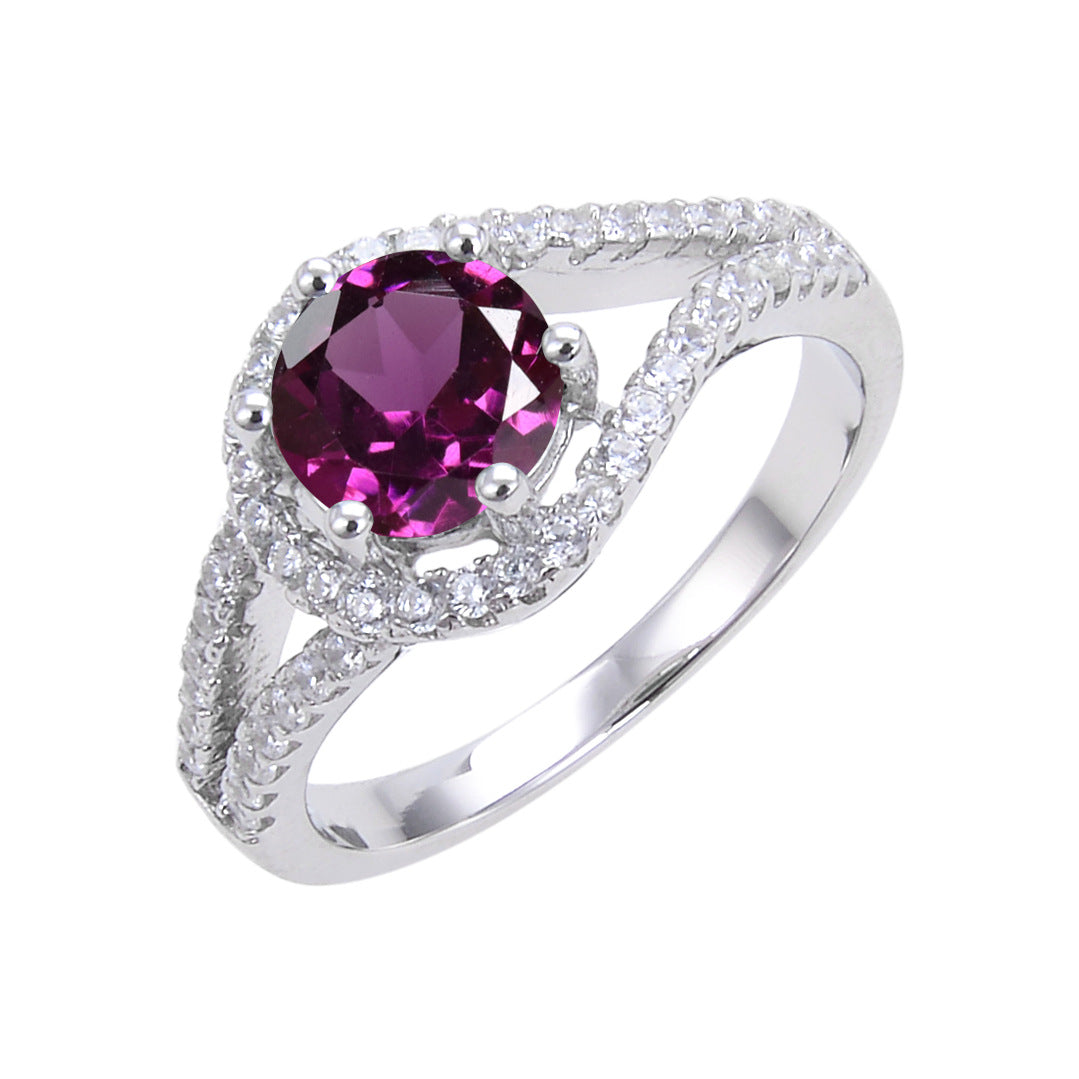 Hot Selling Colorful Gemstone Natural Emerald Ring s925Sterling Silver Crystal Sapphire Ring for Men and Women