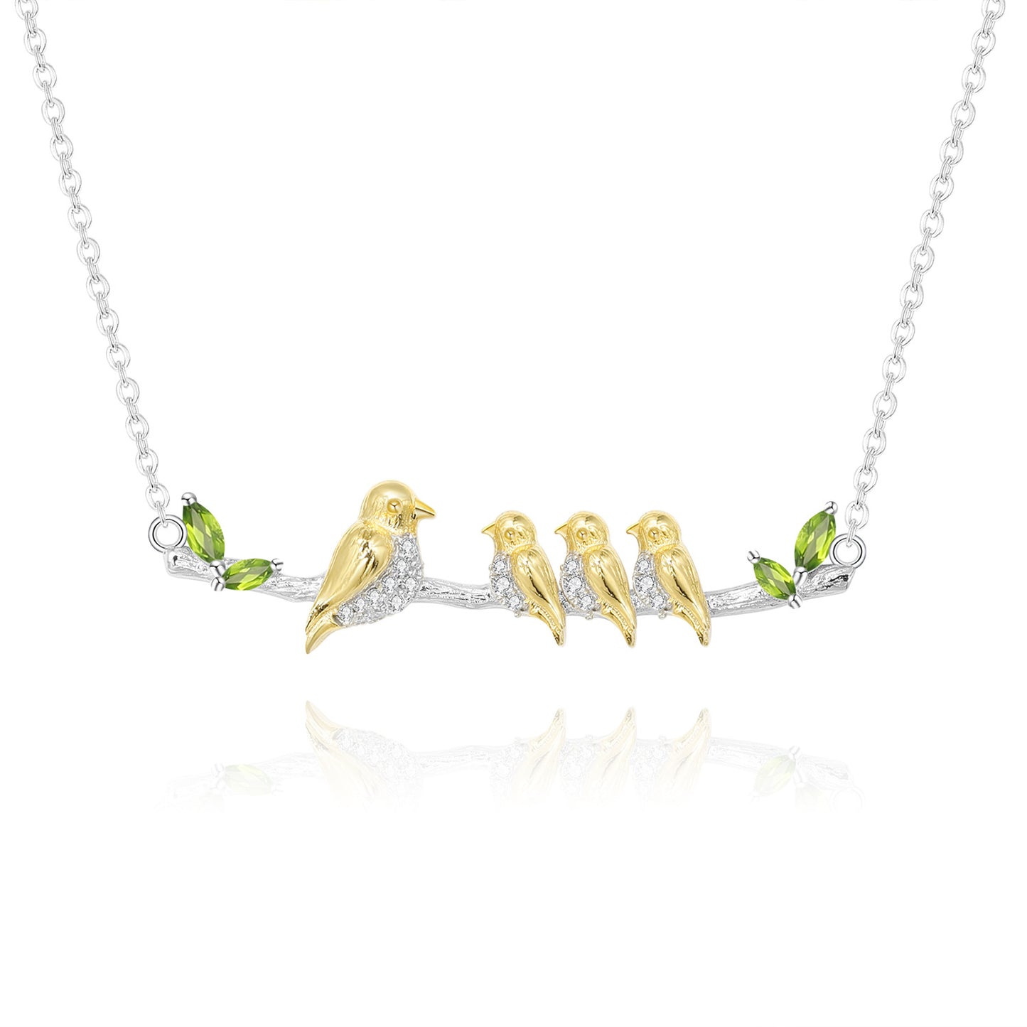 Designer High-End Pendant Bird Natural Style Design s925Silver Natural Gemstone Necklace Pendant