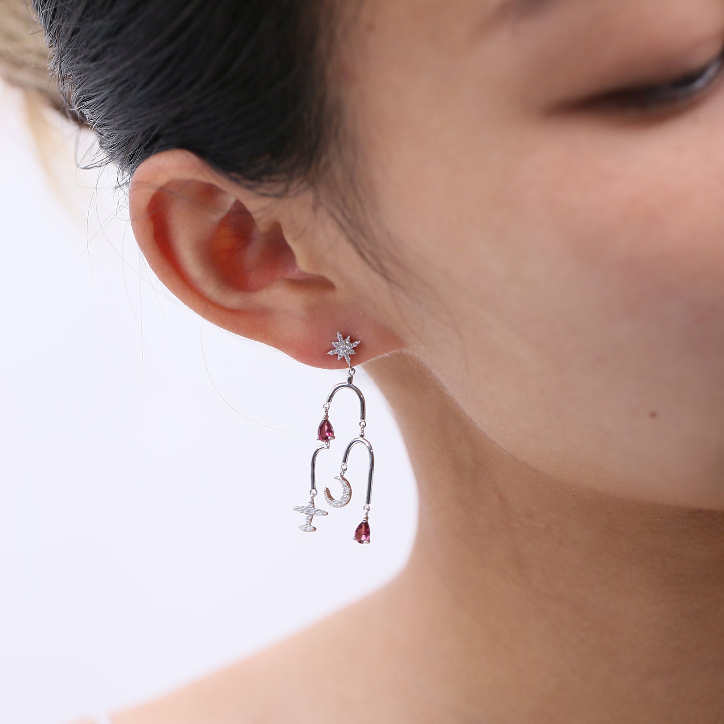 2023Spring and Summer New European Style Palace Lantern Earrings S925Sterling Silver Natural Gemstone Earrings Elegant High-end Earrings