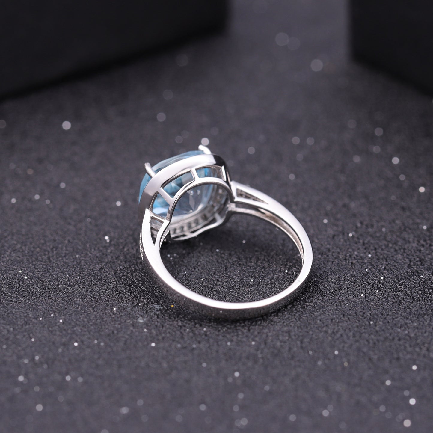 Fashion Natural Topaz Ring for Women Light Luxury High-End Sense s925Silver Inlay10*10mm Natural Gemstone Ring