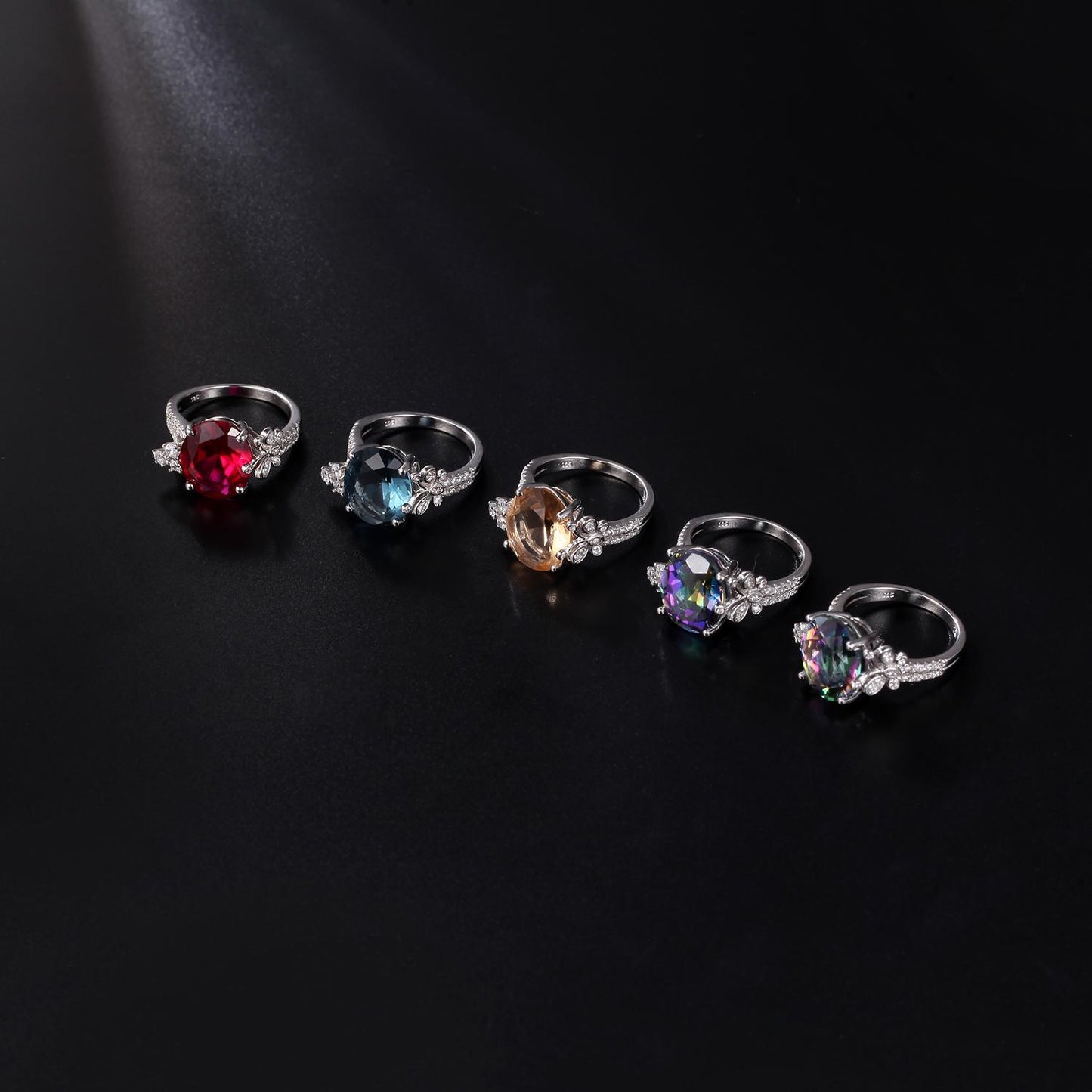 Luxurious Design s925Silver Inlaid Natural Topaz Ring High-end Jewelry Natural Gemstone Ring