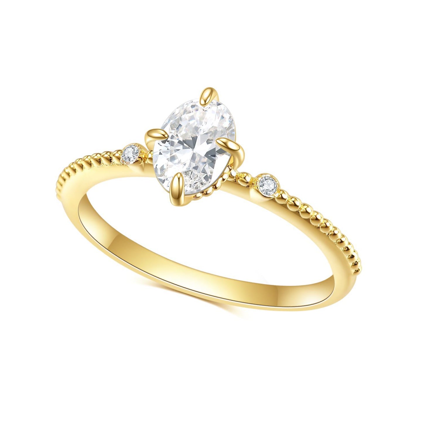 Jewelry S925Sterling Silver Inlaid5A Zircon Ring Fashionable and Elegant Light Luxury Gemstone Plated14k Gold ring