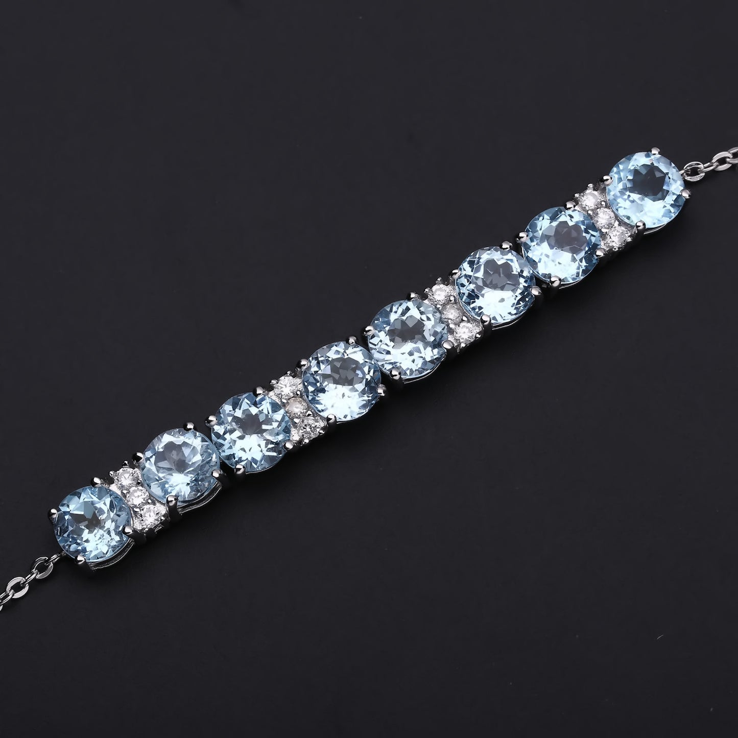 Fashion Topaz Natural Stone Bracelet for Women Style Princess Temperament925Silver Inlaid Natural Gemstone Bracelet